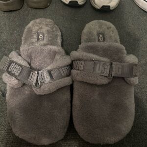UGG Charcoal Plush Slippers